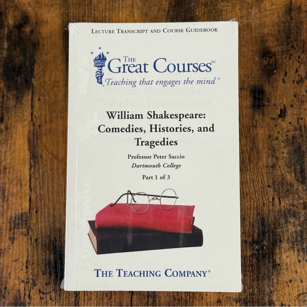 The Great Courses: William Shakespeare Course Transcript In 3 Books, Unopened